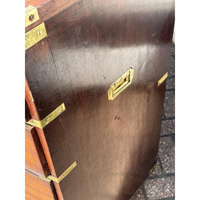 Metal Victorian Campaign Chest with Brass Handles For Sale - Image 7 of 13