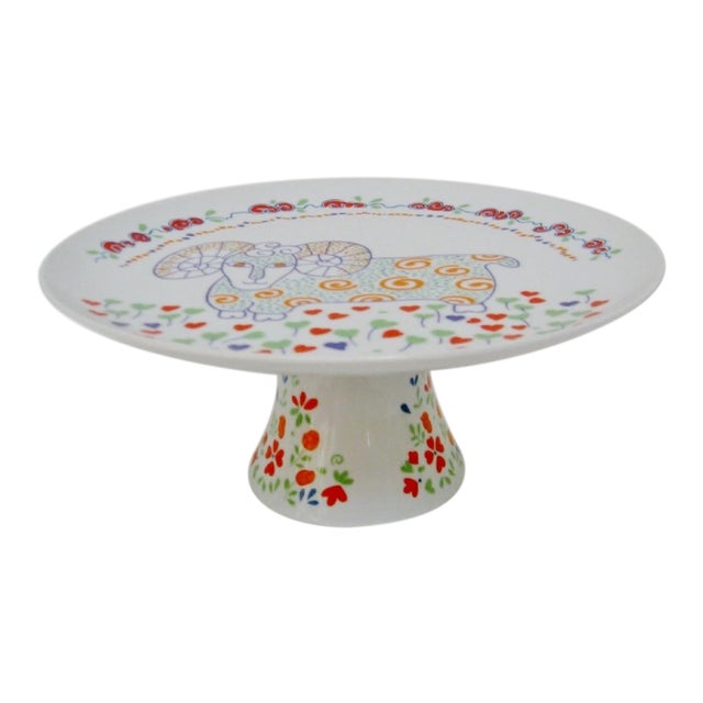 Porcelain Pedestal Cake Plate Chairish