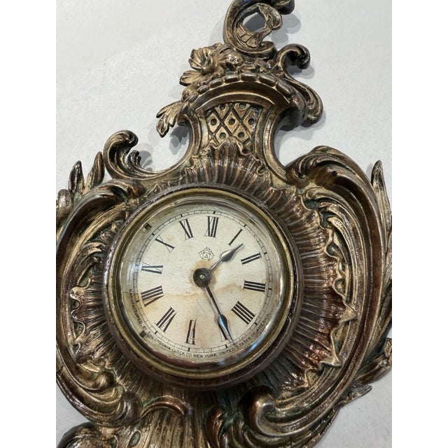 Late 19th Century Antique Ansonia Miniature Cartel Novelty Wall Clock For Sale - Image 5 of 8
