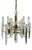 Mid-Century 6-Light Brass and Crystal Chandelier attributed to Sciolari, 1960s For Sale