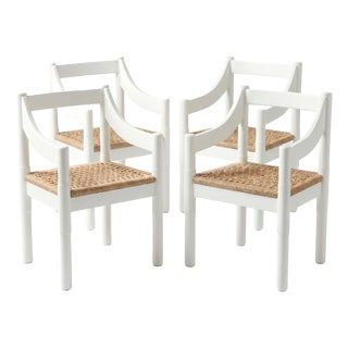 Vintage Carimate Armchairs by Vico Magistretti for Cassina, 1960s, Set of 4 For Sale