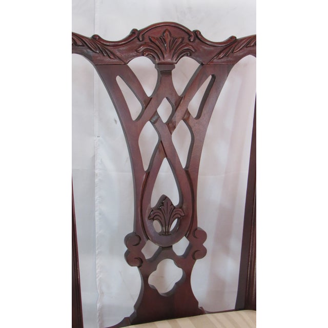 1980s 1980s Set of 8 Chippendale Mahogany Thomasville Dining Room Chairs Eight For Sale - Image 5 of 11