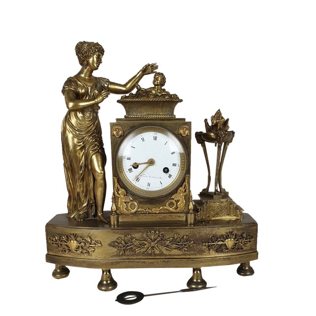Bronze Clock Depicting the Birth of the King of Rome, 19th Century For Sale