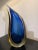 Oggetti Italy - Murano Glass Vase designed in Sapphire Blue/Citrine-colored glass, tear drop-shaped. Signed & Stickered....