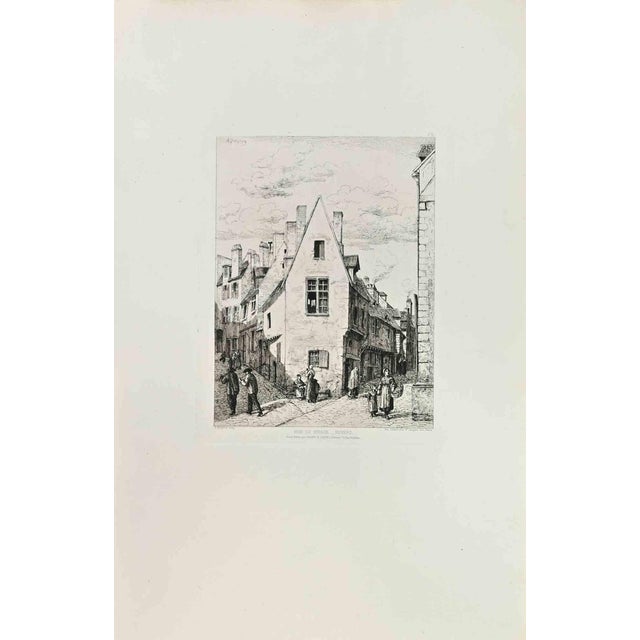 Armand Queyroy, Rue du Rivage, Etching, 1870s For Sale