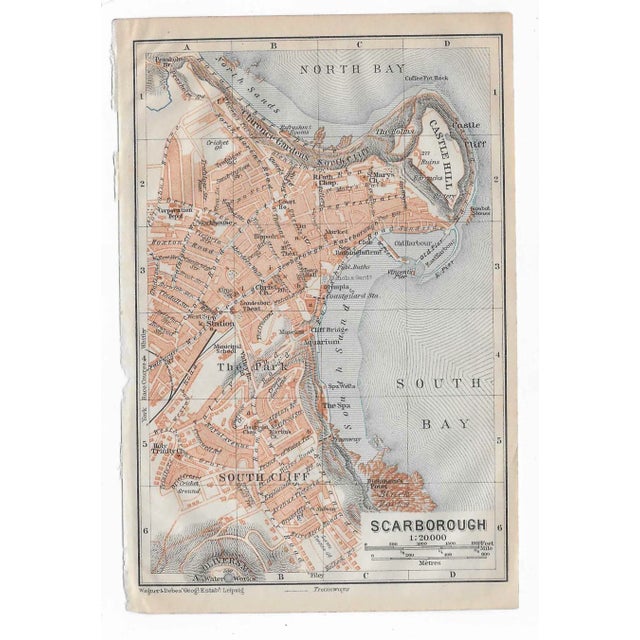 English 1910 Map of the City of Scarborough England For Sale - Image 3 of 3