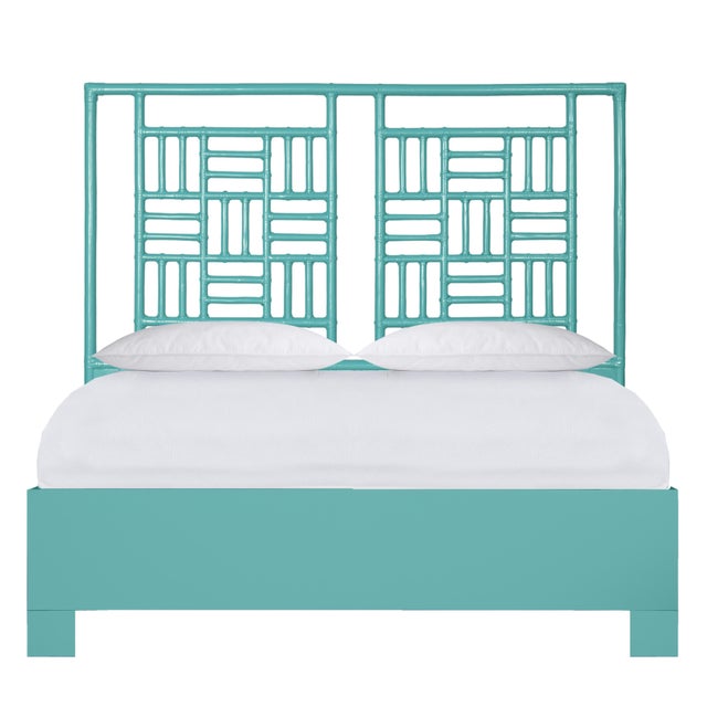 Finn Standard Bed Queen - Turquoise For Sale - Image 12 of 12