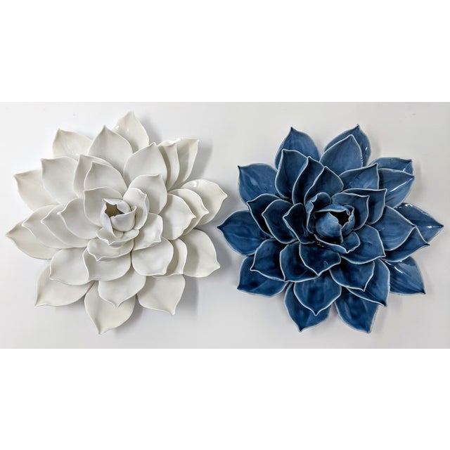 Handmade Ceramic Lotus Flower Wall or Table Art Set of 2 Chairish