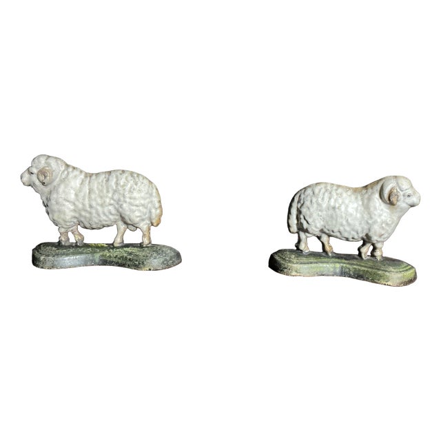 Victorian Cast Iron Sheep, 1890, Set of 2 For Sale