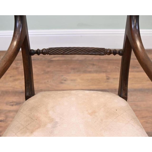 Hollywood Regency Regency Rope Back Chair in Mahogany For Sale - Image 3 of 3