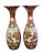 A pair of delightful 19th century antique vases, with globular body opening into ruffled rim with various flower heads...