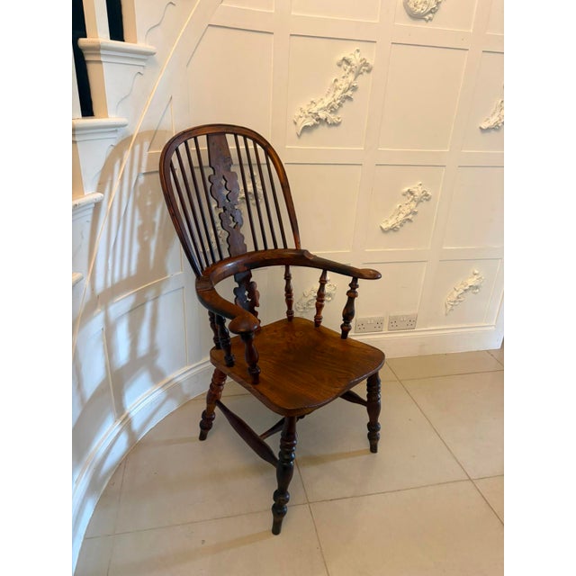 Antique English Yew Wood Windsor Hoop Back Armchair, 1860 For Sale - Image 15 of 15