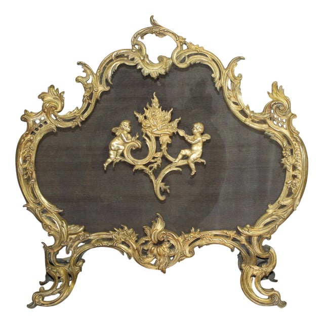 Louis XV Bronze Fireplace Screen, 1800s For Sale