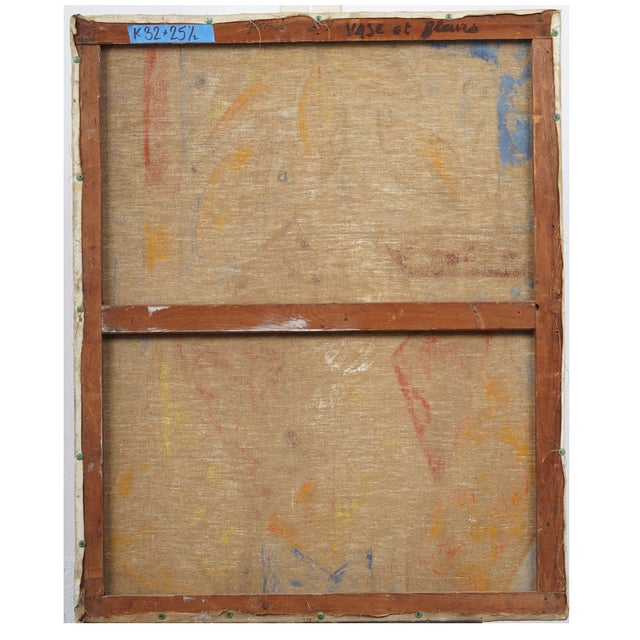 Modern Vase Et Fleurs by Léon Gisghia, 1956 - Modernist Still Life by French Artist Léon Gisghia For Sale - Image 3 of 4