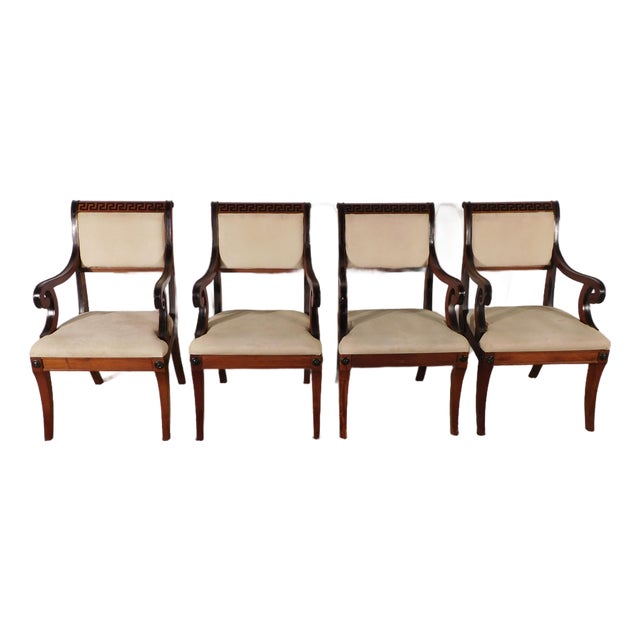 Pair 1980s John Widdicomb Grand Rapids French Louis XV Walnut Arm Chairs For Sale
