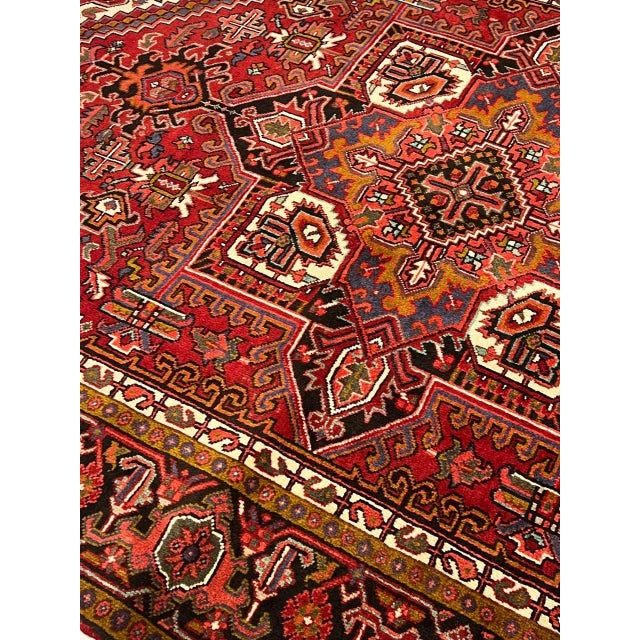 1950s 1950s Persian Antique Hand Knotted Heriz For Sale - Image 5 of 10