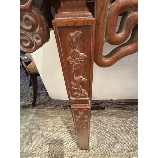 Carved Oak Vintage Asian Style Console Table For Sale In Philadelphia - Image 6 of 15