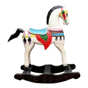 Vintage Wooden Carousel Style Large Rocking Horse
