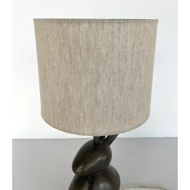Modern Currey & Company Modern Bronze Rabbit Folkestone Table Lamp For Sale - Image 3 of 5
