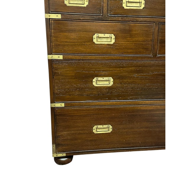 Late 20th Century Campaign Rattan Linen Press For Sale - Image 9 of 14