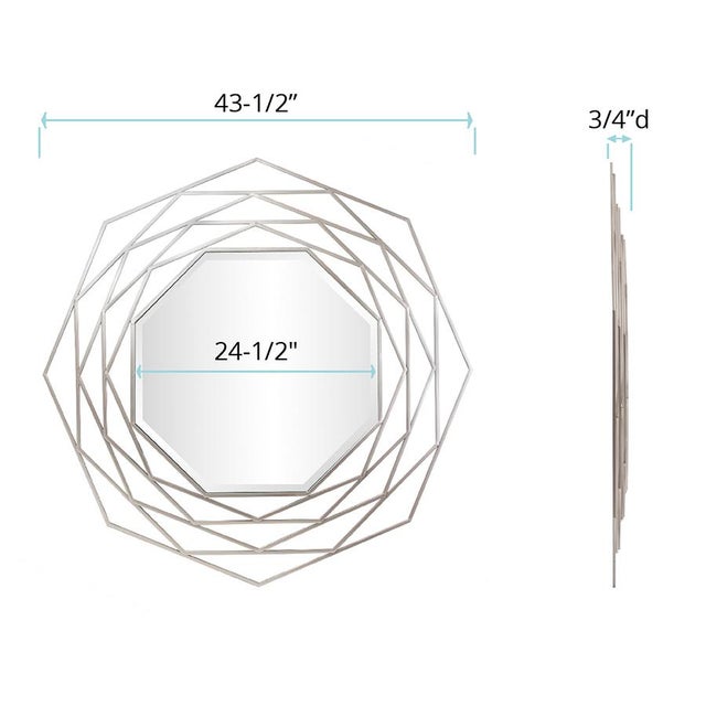 Champagne Metal Frame Round Mirror Chairish