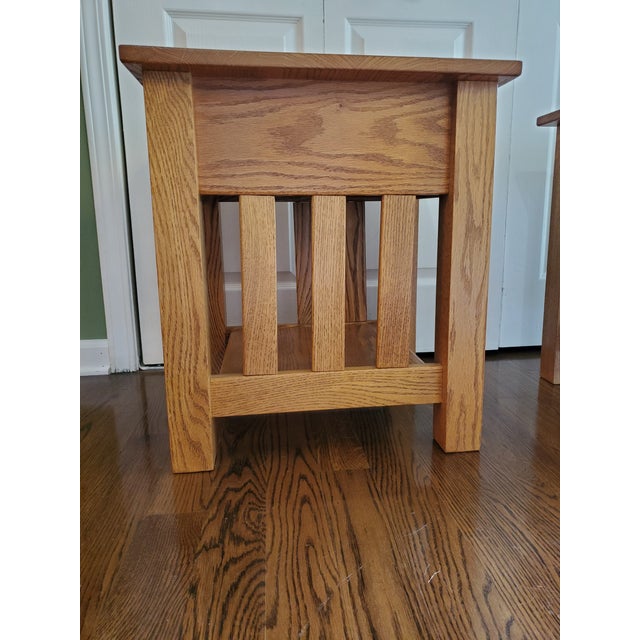 Mission Bespoke Pair of Amish Mission Side Tables by Jonas Zook Jr. – Special Walnut Oak For Sale - Image 3 of 5