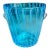Vintage Blue Murano Glass Ice Bucket With Hand Blown Handles For Sale
