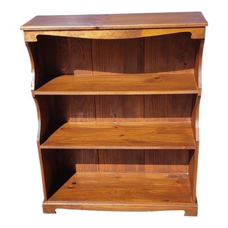 Mid-Century Mastercraft Pine Two-Shelf Low Bookcase For Sale