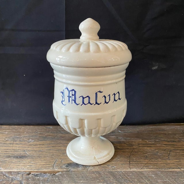 Italian Venetian apothecary jar from the 19th century bought in the South of France. This Italian porcelain apothecary or...