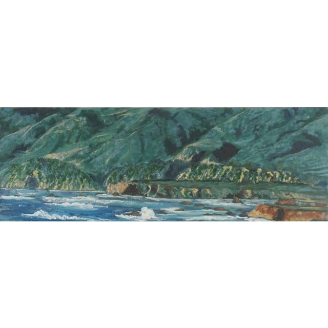 American Original Oil Painting Big Sur, Monterey California Landscape by Virginia Shackles For Sale - Image 3 of 4