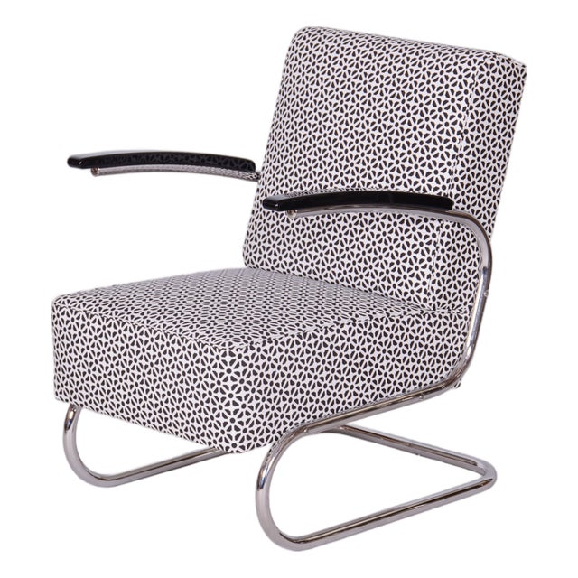 Bauhaus Armchair in Chrome attributed to W. Gispen for Mücke-Melder, Czech, 1930s For Sale