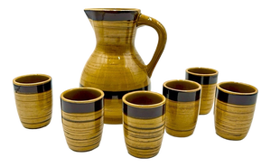 Glazed Ceramic Orangeade Set from GK, 1970s, Set of 8