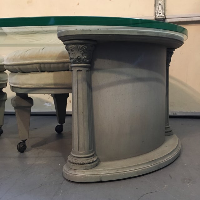 Vintage Hollywood Regency Coffee Table & Ottomans Set of 4 Chairish