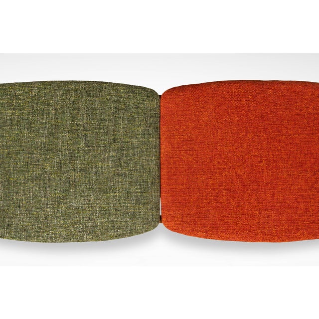 Rare Mid-Century Modern Two Seater Sculpted Bench in Oak & New Two-Toned Upholstery by Arthur Umanoff, Usa, C. 1960s For Sale - Image 10 of 18