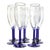 Cobalt Pillar Stemmed Champagne Flutes- Set of Eight For Sale