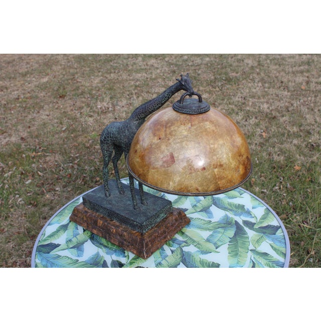 Maitland-Smith Bronze Giraffe Lamp With a Penshell Shade For Sale - Image 13 of 18