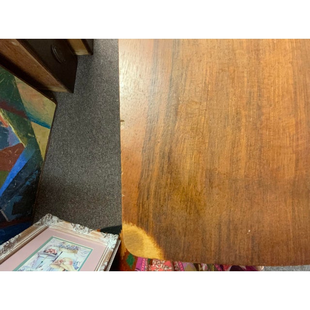 Brown Mid 20th Century Table With Rotary Drawer For Sale - Image 8 of 16
