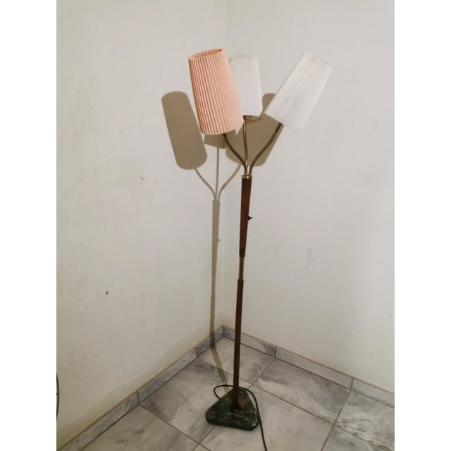 Brown Mid-Century Floor Lamp from GDR Production, 1950s For Sale - Image 8 of 8