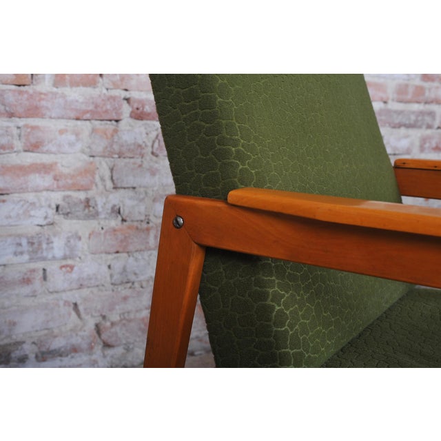 Brown Mid-Century Czech Living Room Set in Beech, 1960s, Set of 3 For Sale - Image 8 of 18