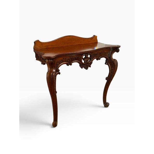18th Century Antique 18c Louis XV Walnut Console Table For Sale - Image 5 of 6