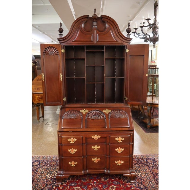 Wood 1990s Kindel Winterthur Mahogany Rhode Island Goddard Chippendale Secretary Desk For Sale - Image 7 of 18