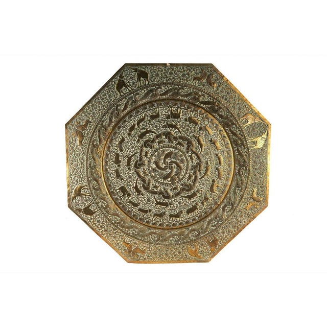 Large Late 19th Century Brass Charger, 1890s For Sale - Image 6 of 6