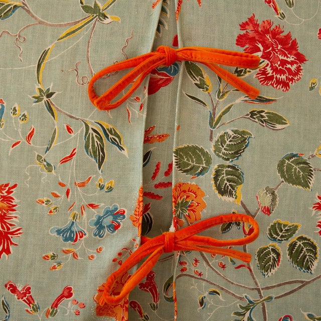 Not Yet Made - Made To Order Sophie Conran Coco 2.5 Seater Sofa with Contrast Welt Knife Edge cushion in Andrew Martin Wildwood Duck Egg For Sale - Image 5 of 10