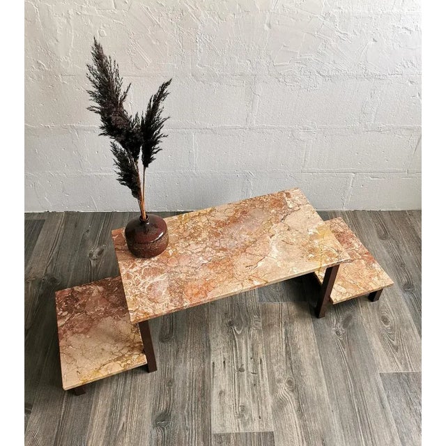 Brown Mid-Century 3-Level Flower Bench with Marble Tops, 1960 For Sale - Image 8 of 13