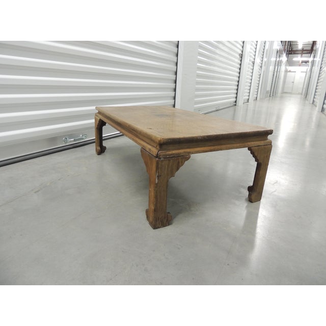 Vintage Wood Carved Low Asian Coffee Table - Wabi Sabi For Sale - Image 4 of 6