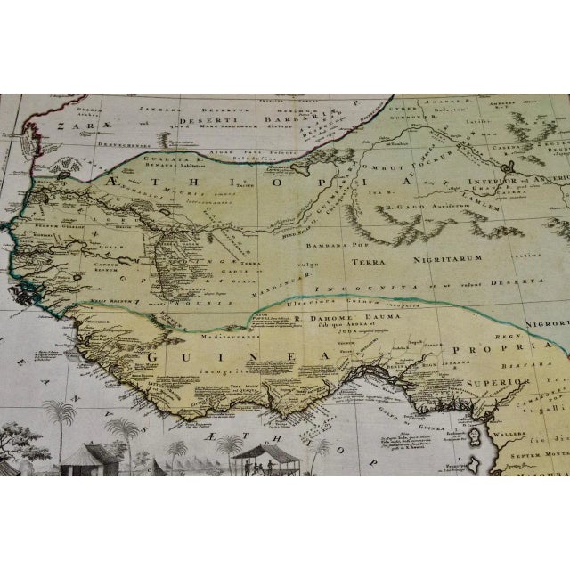 West Africa: 18th Century Hand-Colored Homann Map Entitled "Guinea Propria", 1743 For Sale In San Francisco - Image 6 of 7