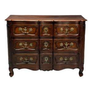 Baroque, French Louis Xv, Provincial Cabinet, Walnut, Patinated Brass, 18th C.