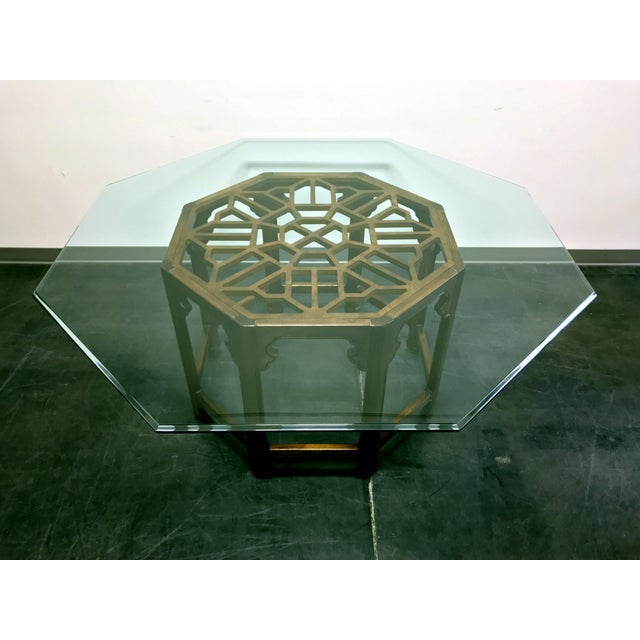 Thomasville Mystique Asian Chinoiserie Octagonal Glass Top Dining Table Chairish