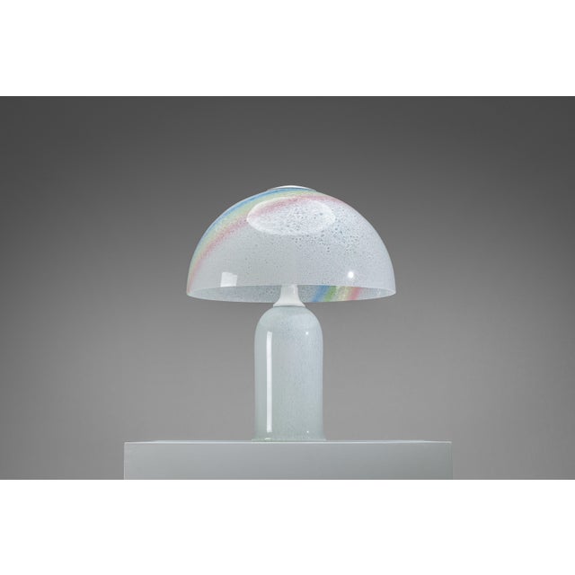Table Lamp in Bubble Glass with Rainbow Coloured Details from Doria Leuchten, 1970s For Sale - Image 9 of 18