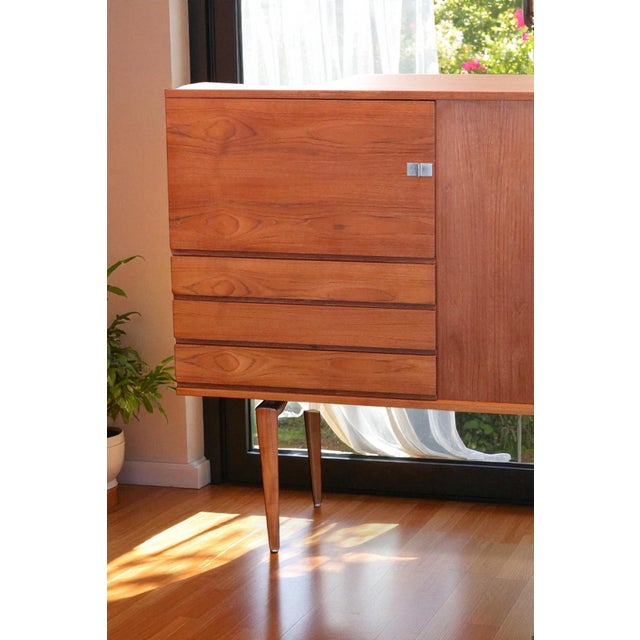 Teak Sideboard with Louvered Doors by Henry W. Klein for Bramin, 1960s For Sale - Image 11 of 18